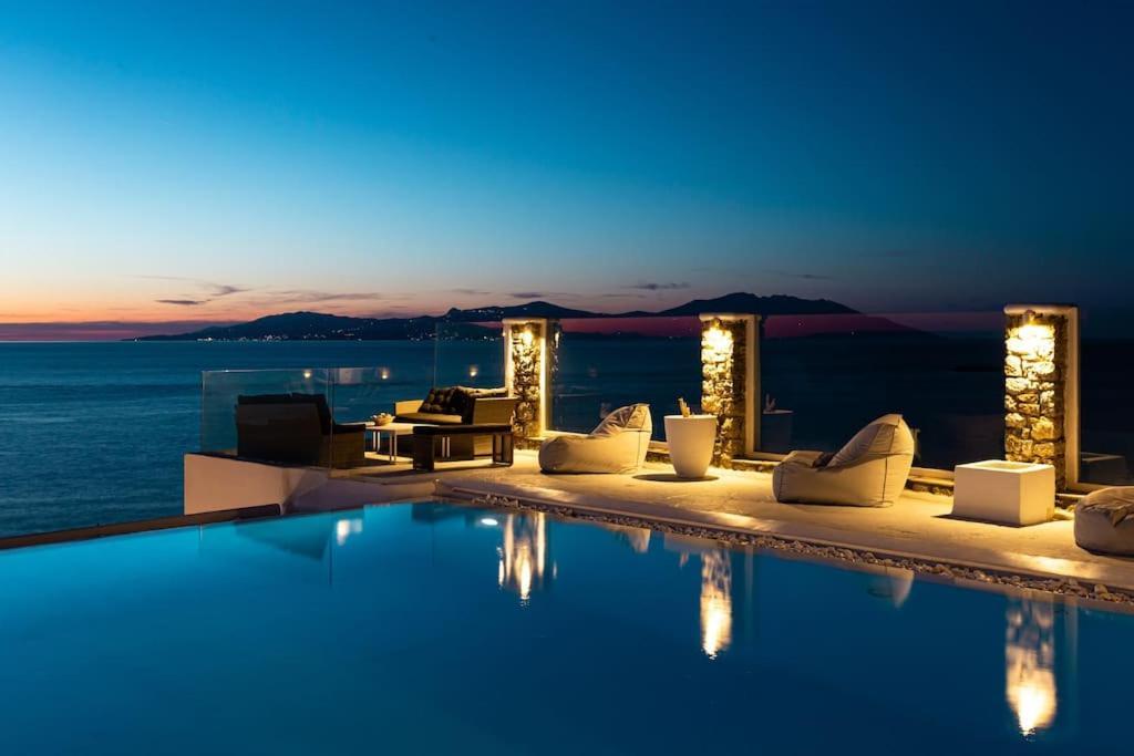 Mykonos Sea View Luxury Villa By Calypso Sunset Villas Mykonos Town Exterior photo