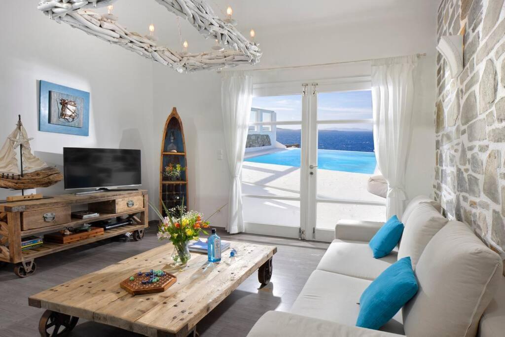 Mykonos Sea View Luxury Villa By Calypso Sunset Villas Mykonos Town Exterior photo