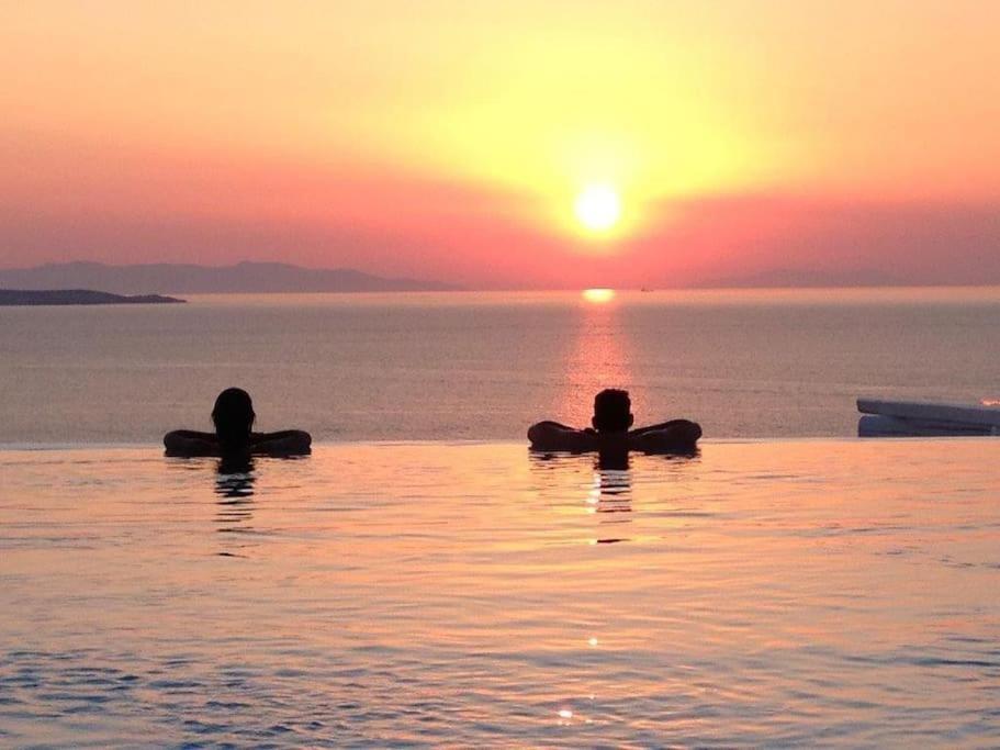 Mykonos Sea View Luxury Villa By Calypso Sunset Villas Mykonos Town Exterior photo