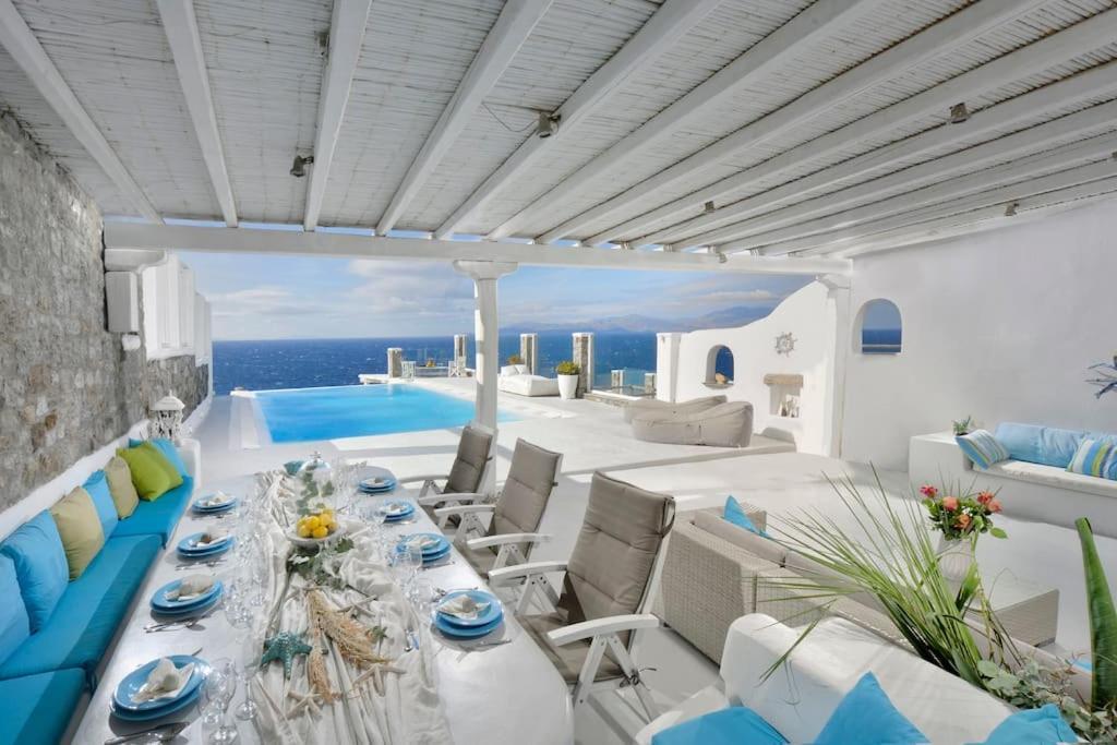 Mykonos Sea View Luxury Villa By Calypso Sunset Villas Mykonos Town Exterior photo