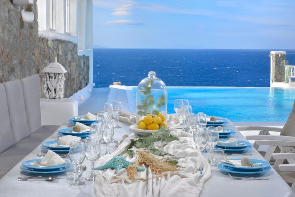 Mykonos Sea View Luxury Villa By Calypso Sunset Villas Mykonos Town Exterior photo
