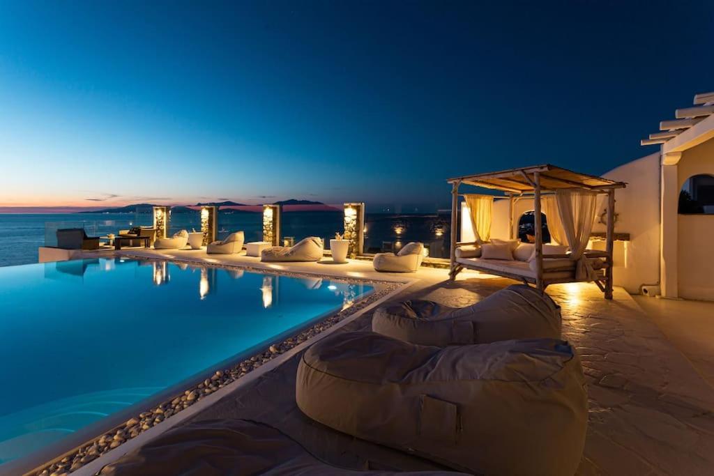 Mykonos Sea View Luxury Villa By Calypso Sunset Villas Mykonos Town Exterior photo