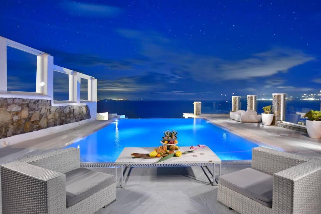 Mykonos Sea View Luxury Villa By Calypso Sunset Villas Mykonos Town Exterior photo