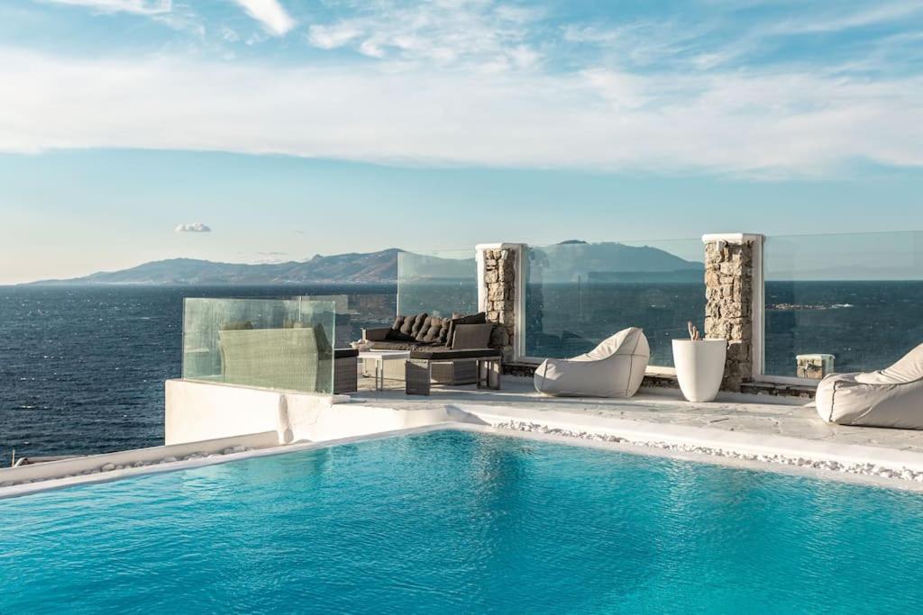 Mykonos Sea View Luxury Villa By Calypso Sunset Villas Mykonos Town Exterior photo