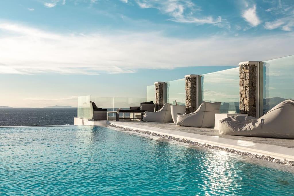 Mykonos Sea View Luxury Villa By Calypso Sunset Villas Mykonos Town Exterior photo